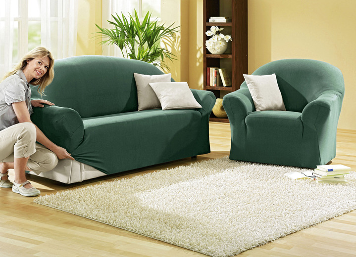 Sessel- & Sofaüberwürfe - Schützende Stretchbezüge für Sessel und Sofa, in Größe 101 (Sessel-Bezug) bis 108 (Hocker-Bezug), in Farbe BLAU Ansicht 8