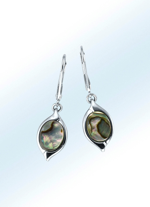 Ohrschmuck - Ohrringe mit echt Abalone-Perlmutt, in Farbe