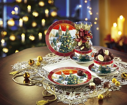 Wintergedeck-Set mit original Belgischen Pralinen