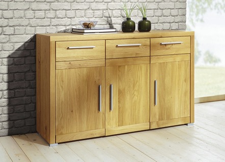 Sideboards & Kommoden - Kommode mit massiver Front, in Farbe WILDEICHE, in Ausführung Kommode mit 2 Türen – Farbe WILDEICHE – Ansicht 