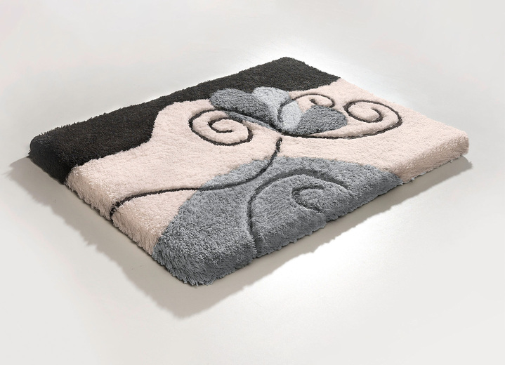 Badgarnituren - Badgarnitur in Table Tuft Qualität, in Größe 100 (Vorleger halbrund, 50/ 80 cm) bis 112 (WC-Deckelbezug mit Kordel), in Farbe SILBER Ansicht 1