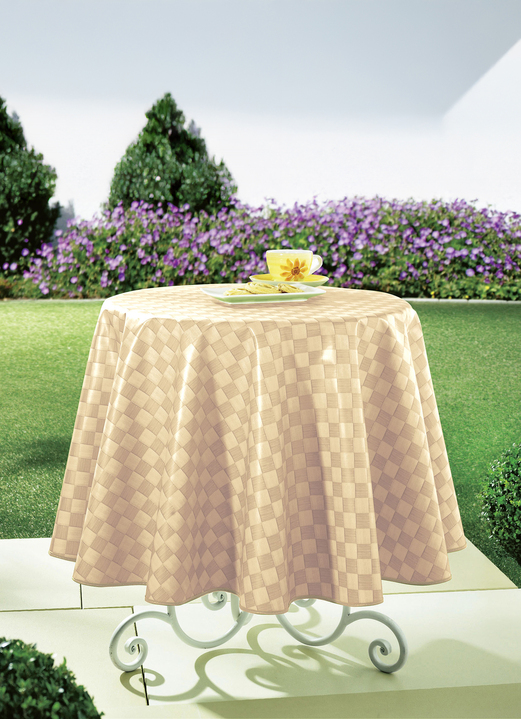 Tischdecken - Wachstischtuch in bewährter Qualität, in Größe 108 (Mitteldecke, 80/ 80 cm) bis 190 (Tischdecke oval, 140x190 cm), in Farbe BEIGE Ansicht 5