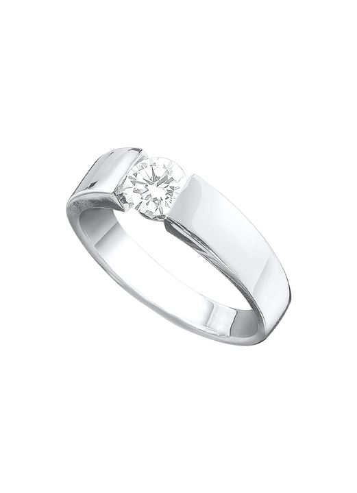 mit Diamanten - Damenring in Weißgold mit Brillant, in Größe 160 bis 220, in Farbe  Ansicht 2