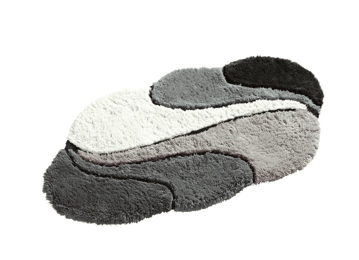 Badgarnituren - Badgarnitur mit rutschhemmender Rückseite, in Größe 100 (Vorleger halbrund, 50/80 cm) bis 112 (WC-Deckelbezug mit Kordel), in Farbe LILA Ansicht 4