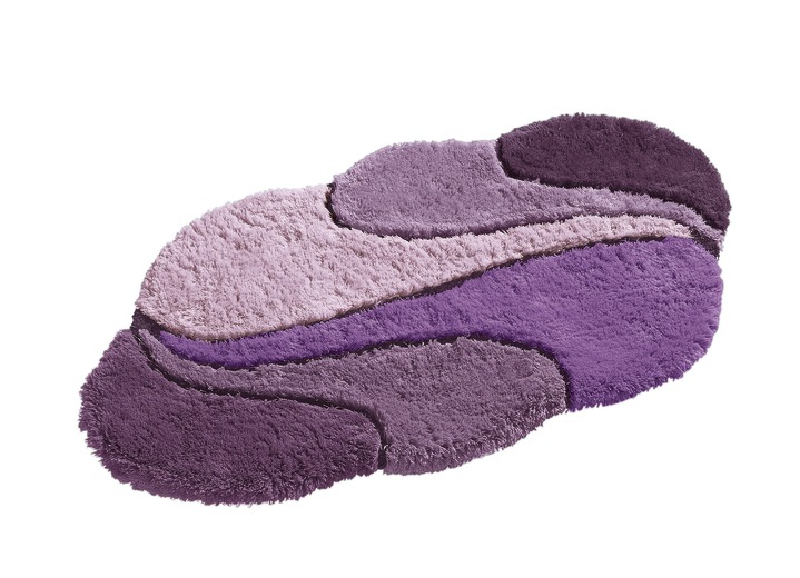 Badgarnituren - Badgarnitur mit rutschhemmender Rückseite, in Größe 100 (Vorleger halbrund, 50/80 cm) bis 112 (WC-Deckelbezug mit Kordel), in Farbe BLAU Ansicht 4