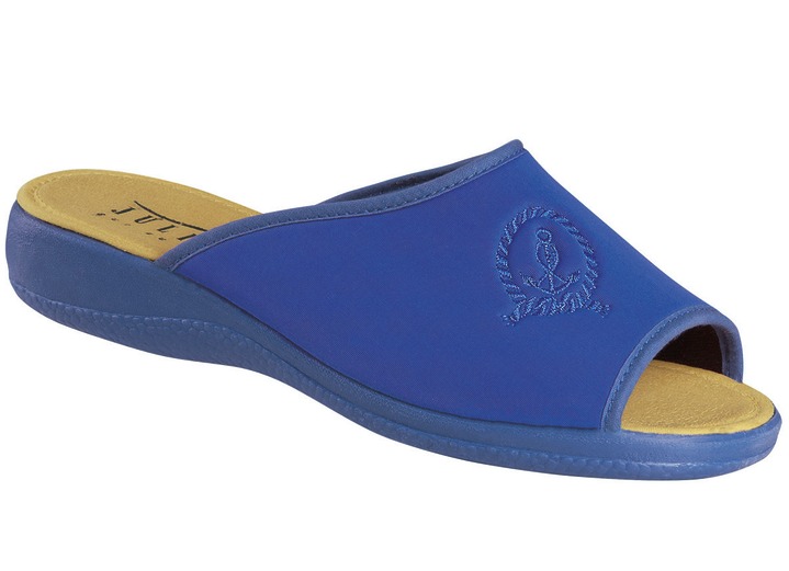 Hausschuhe - Bequeme und trendige Stretch-Pantolette, in Größe 036 bis 042, in Farbe WEISS Ansicht 3