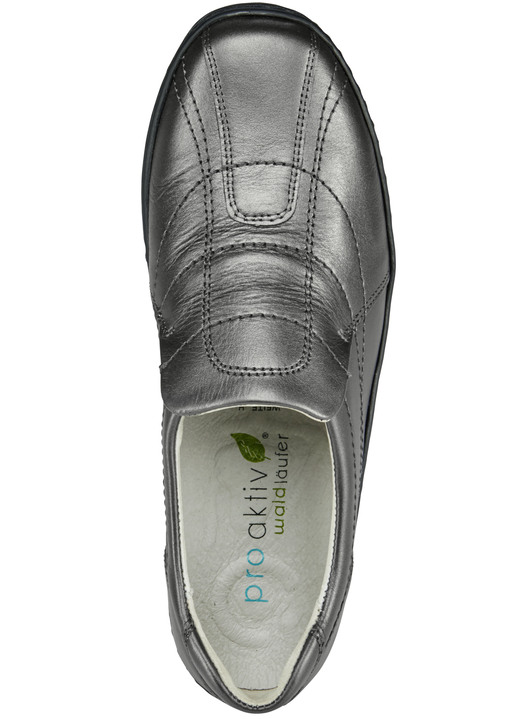 Komfortschuhe - Waldläufer, bequeme Damen-Slipper, Weite H, mit herausnehmbarem Fußbett, in Größe 4 bis 8 1/2, in Farbe STAHLBLAU Ansicht 5