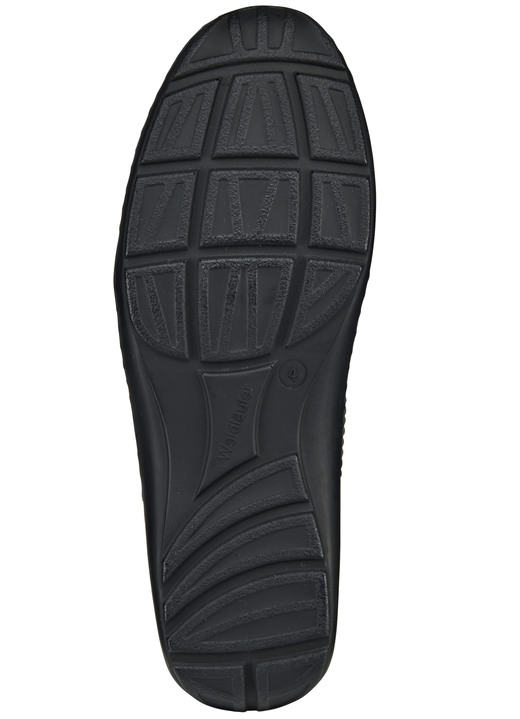 Komfortschuhe - Waldläufer, bequeme Damen-Slipper, Weite H, mit herausnehmbarem Fußbett, in Größe 4 bis 8 1/2, in Farbe STAHLBLAU Ansicht 6