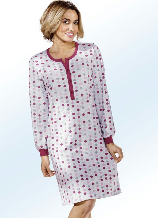 Nachthemden - Zweierpack Nachthemden, Langarm mit Knopfleiste und Bündchen Ansicht 5 Nachthemden - Zweierpack Nachthemden, Langarm mit Knopfleiste und Bündchen, in Größe 036 bis 058, in Farbe MARINE/TÜRKIS Ansicht 5