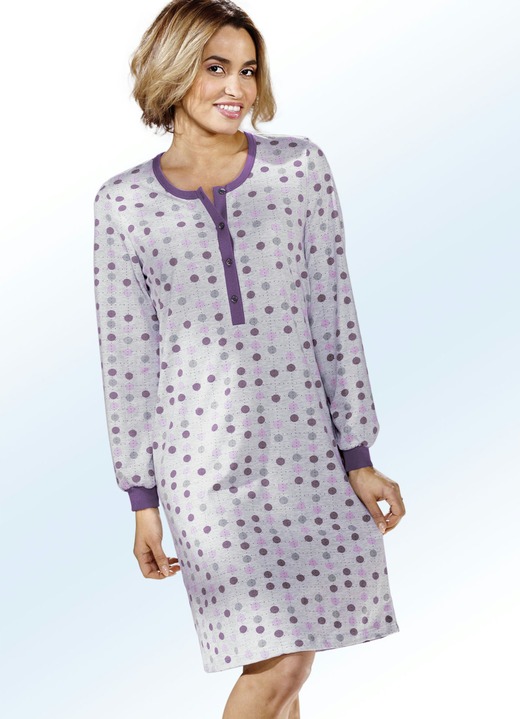 Nachthemden - Zweierpack Nachthemden, Langarm mit Knopfleiste und Bündchen Ansicht 7 Nachthemden - Zweierpack Nachthemden, Langarm mit Knopfleiste und Bündchen, in Größe 036 bis 058, in Farbe MARINE/TÜRKIS Ansicht 7