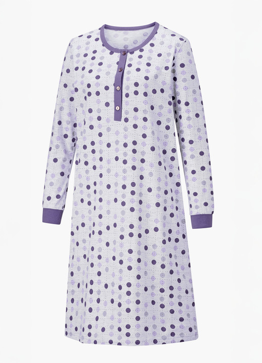 Nachthemden - Zweierpack Nachthemden, Langarm mit Knopfleiste und Bündchen Ansicht 8 Nachthemden - Zweierpack Nachthemden, Langarm mit Knopfleiste und Bündchen, in Größe 036 bis 058, in Farbe MARINE/TÜRKIS Ansicht 8