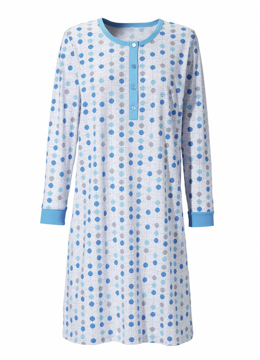 Nachthemden - Zweierpack Nachthemden, Langarm mit Knopfleiste und Bündchen, in Größe 036 bis 058, in Farbe FUCHSIA/FLIEDER Ansicht 6