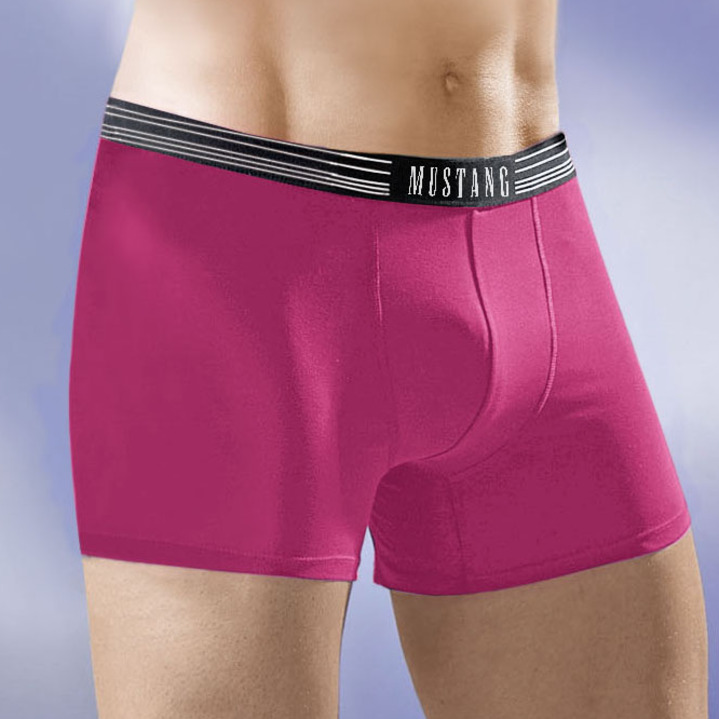 Unterwäsche - Mustang Dreierpack Pants, uni, in Größe L (6) bis XXL (8), in Farbe 1X NAVY, 1X WEISS, 1X Rot Ansicht 3