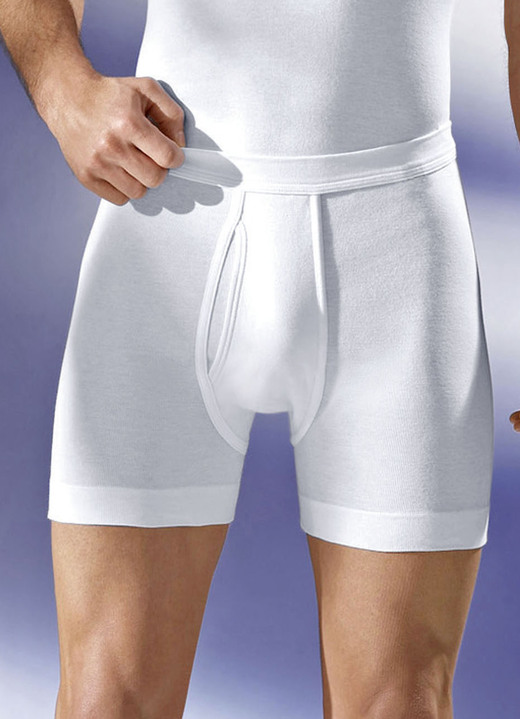 Mode - Schiesser Unterhose aus Feinripp mit Eingriff, weiß, in Größe 005 bis 009, in Farbe WEISS Ansicht 1
