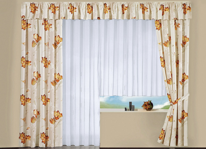 - Querbehang mit Universalschienenband, in Größe 667 (Querbehang, H30xB200 cm) bis 689 (Querbehang, H30xB750 cm), in Farbe TERRA Ansicht 2