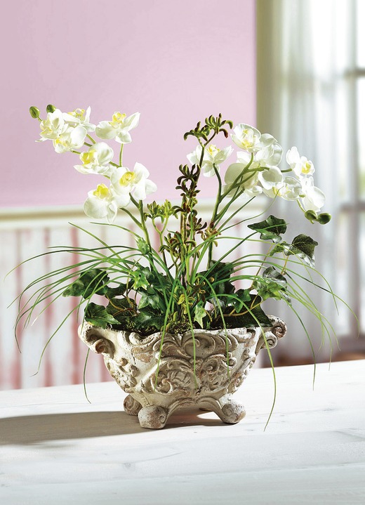 Kunst- & Textilpflanzen - Orchideen-Gesteck, in Farbe