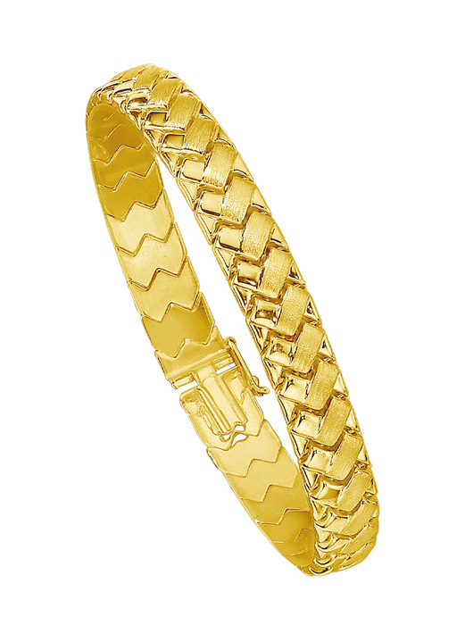 ohne Steine / mit Zirkonia - Schweres Armband  in Geflecht-Optik mit Kastenschloss Ansicht 2 ohne Steine / mit Zirkonia - Schweres Armband  in Geflecht-Optik mit Kastenschloss, in Farbe  Ansicht 2