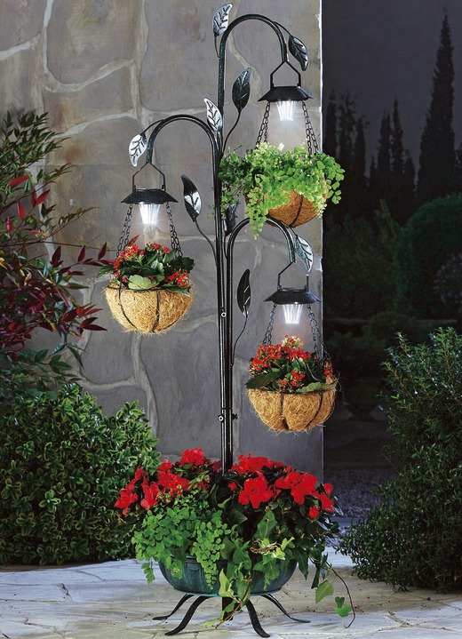 Blumentöpfe und Pflanzgefäße - Pflanzständer mit Beleuchtung, in Farbe SCHWARZ/GRÜN