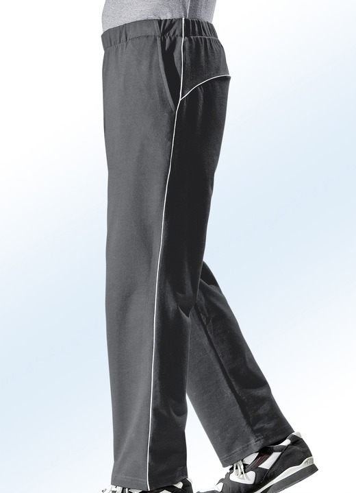 Sport- & Freizeitmode - Freizeithose mit Zierpaspeln, in Größe 023 bis 062, in Farbe SCHWARZ Ansicht 4