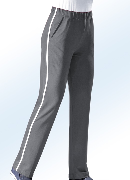 Freizeithosen - Freizeithose mit Dehnbund Freizeithosen - Freizeithose mit Dehnbund, in Größe 019 bis 052, in Farbe GRAU MELIERT