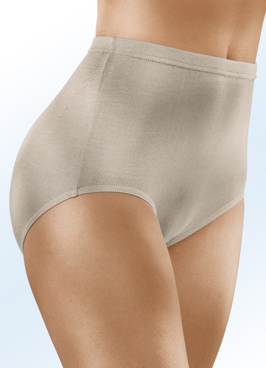 Slips - Viererpack Slips mit Gummizug im Bund, in Größe 038 bis 056, in Farbe 2X SAND, 2X SCHWARZ Ansicht 1