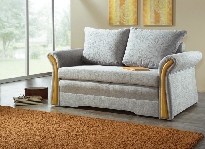 Schlafsofas - Verwandlungs-Sofa in verschiedenen Farben, in Farbe HELLGRAU Ansicht 1