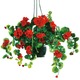 Gartendekoration - Geranien-Hängeampel mit täuschend echt wirkenden Geranien, in Farbe PINK – Farbe ROT – Ansicht 2