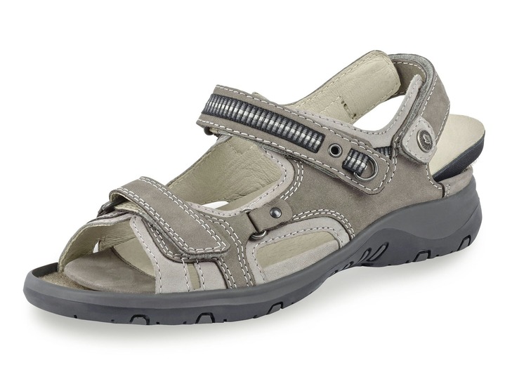 Komfortschuhe - Waldläufer, sportliche Damen-Sandalen, Weite H, mit herausnehmbarem Fußbett, in Größe 4 1/2 bis 9, in Farbe WEISS-BLAU-ROT Ansicht 9