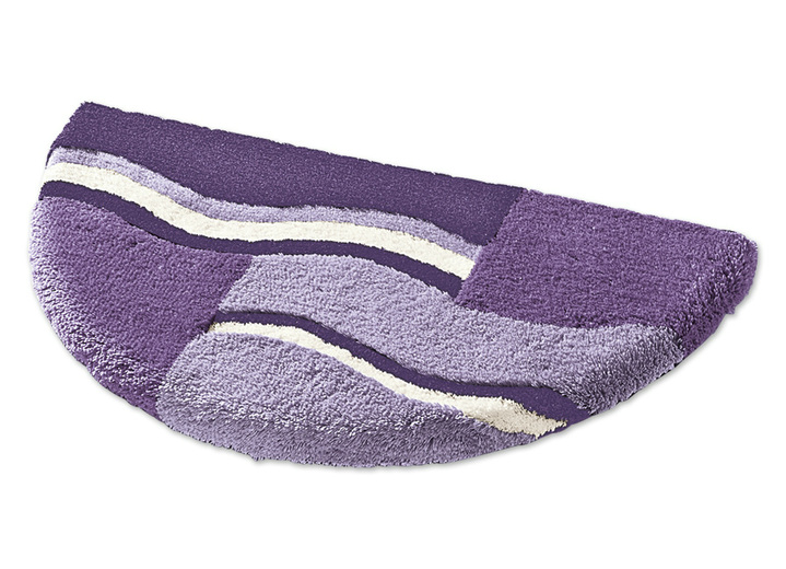 Badgarnituren - Badgarnitur Trockner und Fußbodenheizung geeignet, in Größe 100 (Vorleger halbrund, 50/ 80 cm) bis 310 (3-teiliges Sparset, Hänge-WC), in Farbe LILA Ansicht 1