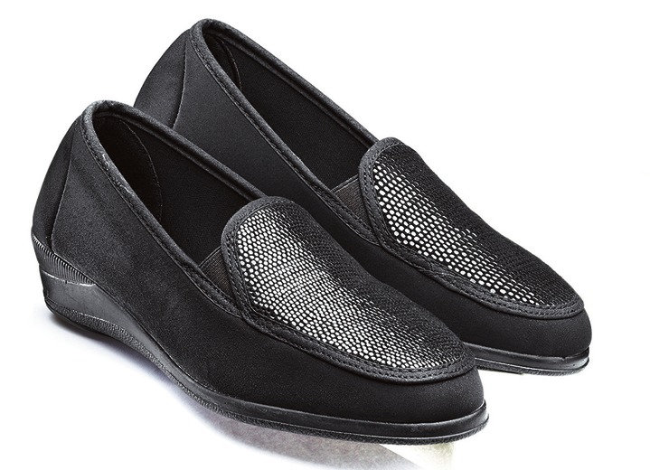 Komfortschuhe - Mokassin in eleganter Krokooptik, in Größe 036 bis 042, in Farbe MARINE Ansicht 2