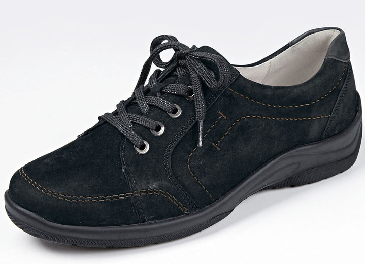 Komfortschuhe - Waldläufer, bequeme Damen-Schnürschuhe, Weite H, mit herausnehmbarem Fußbett, in Größe 3 1/2 bis 8, in Farbe STEINGRAU Ansicht 2