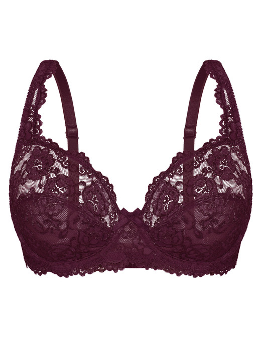 BHs - Sassa Zweierpack Bügel-BH aus Elastikspitze, in Größe 075 bis 100, in Cup C, in Farbe 1X BURGUND, 1X PUDER Ansicht 4