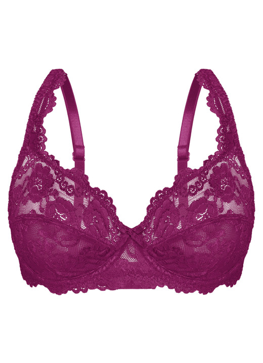 BHs - Sassa Zweierpack Bügel-BH aus Elastikspitze, in Größe 075 bis 100, in Cup B, in Farbe 1X WEINROT, 1X PUDER Ansicht 4