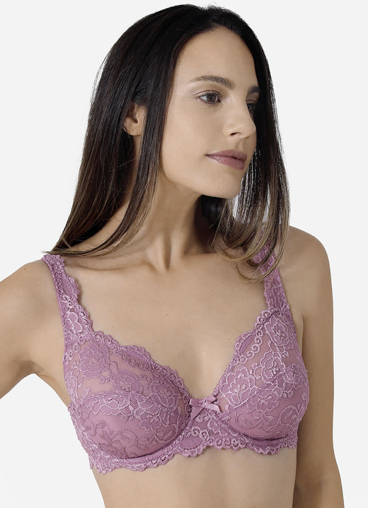 BHs - Sassa Zweierpack Bügel-BH aus Elastikspitze, in Größe 075 bis 100, in Cup C, in Farbe 1X BURGUND, 1X PUDER Ansicht 17