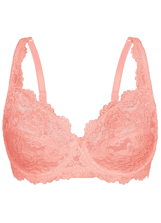 BHs - Sassa Zweierpack Bügel-BH aus Elastikspitze, in Größe 075 bis 100, in Cup C, in Farbe 1X ZARTAPRICOT, 1X SCHWARZ Ansicht 24