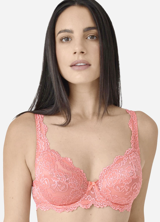 BHs - Sassa Zweierpack Bügel-BH aus Elastikspitze, in Größe 075 bis 100, in Cup C, in Farbe 1X ZARTAPRICOT, 1X SCHWARZ Ansicht 21