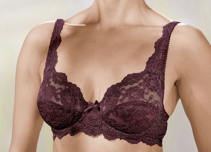 BHs - Sassa Zweierpack Bügel-BH aus Elastikspitze, in Größe 075 bis 100, in Cup B, in Farbe 1X GRAFIT, 1X WEISS Ansicht 18