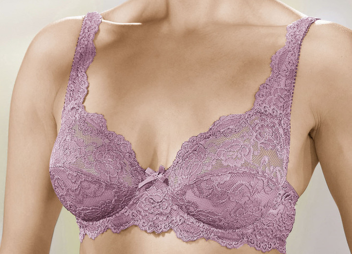 BHs - Sassa Zweierpack Bügel-BH aus Elastikspitze, in Größe 075 bis 100, in Cup C, in Farbe 1X ZARTAPRICOT, 1X SCHWARZ Ansicht 11