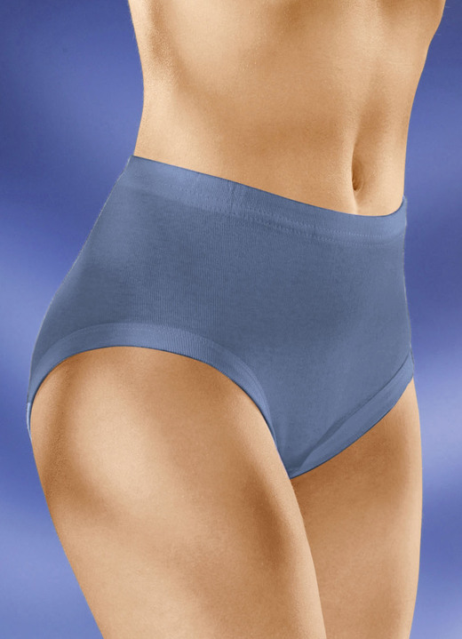 Slips - Fünferpack Slips mit Gummizug, in Größe 038 bis 066, in Farbe 2X MAUVE, 2X INDIGO, 1X WEISS Ansicht 2