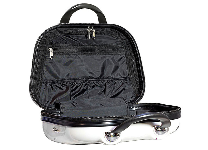 Reisen - Beautycase Butterfly mit unterteiltem Innenfach, in Farbe WEISS-BUNT Ansicht 2