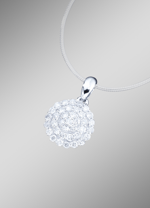 mit Diamanten - Hochwertig ausgefasster Anhänger mit Brillanten, in Farbe  Ansicht 1