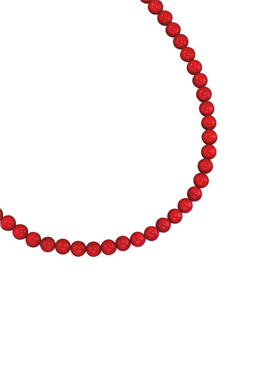 - Halskette mit Korallenkugeln, in Farbe  Ansicht 2