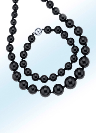 Halskette und Armband mit echt Onyx