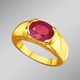 mit Edelsteinen - Schwerer Partnerring mit echtem Rubin, in Größe 160 bis 240, in Farbe  – Ansicht 1