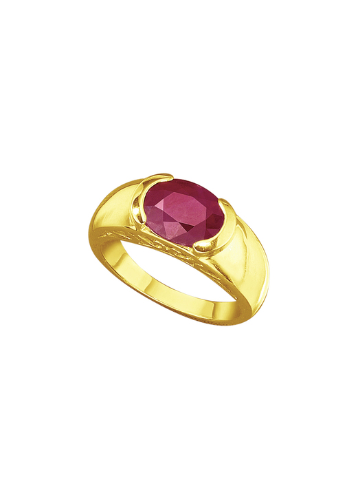 mit Edelsteinen - Schwerer Partnerring mit echtem Rubin, in Größe 160 bis 240, in Farbe  Ansicht 2