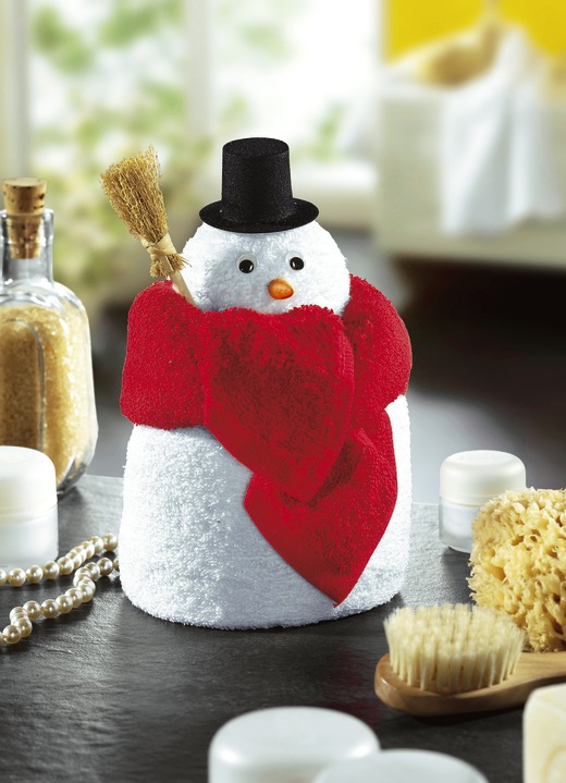 - Frottier-Set Schneemann, 3-teilig, in Farbe WEISS-ROT