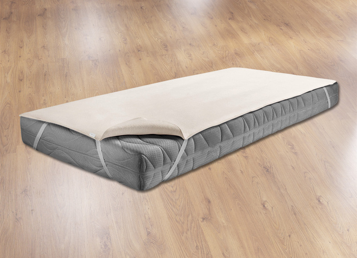 Matratzen & Bettrahmen - Pflegeleichte und strapazierfähige Molton-Matratzen-Auflage, in Größe 130 (70/140 cm) bis 139 (200/200 cm), in Farbe WEISS Ansicht 2