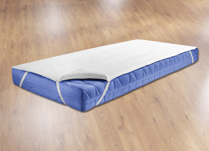 Matratzen & Bettrahmen - Pflegeleichte und strapazierfähige Molton-Matratzen-Auflage, in Größe 130 (70/140 cm) bis 139 (200/200 cm), in Farbe NATUR Ansicht 2