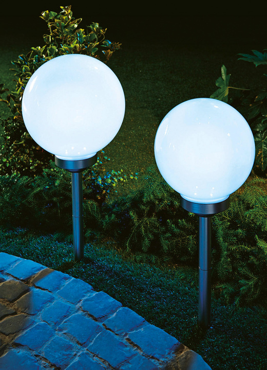 Garten - LED-Solar-Gartenleuchte, in Farbe WEISS/SILBER, in Ausführung klein Ansicht 1