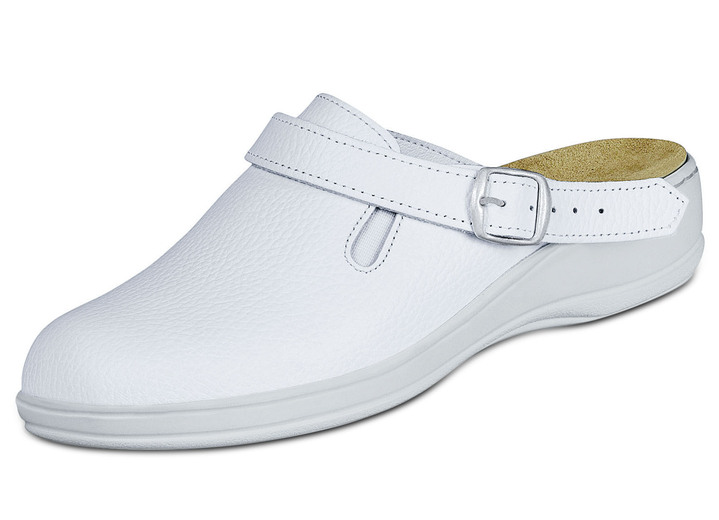 Komfortschuhe - Damen-Lederclog Komfortschuhe - Damen-Lederclog, in Größe 036 bis 042, in Farbe WEISS